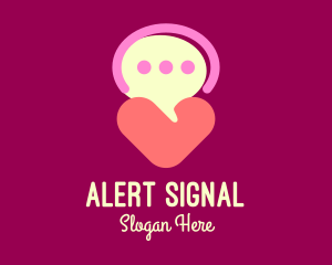 Notification - Heart Speech Bubble logo design