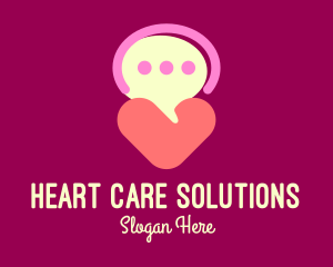 Heart Speech Bubble logo design