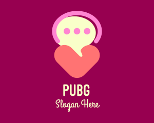 Mobile Application - Heart Speech Bubble logo design