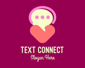 Texting - Heart Speech Bubble logo design