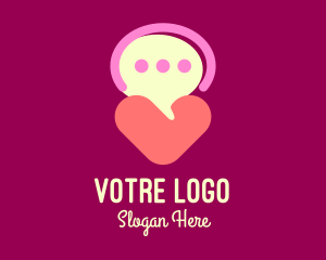 Speech - Heart Speech Bubble logo design