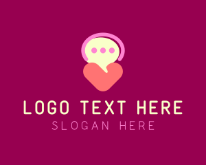 Heart Speech Bubble Logo