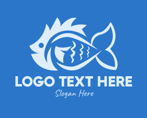 Fresh Fish - Blue Fish Market logo design