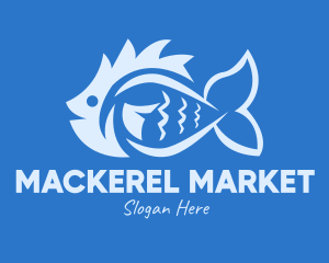 Mackerel - Blue Fish Market logo design