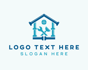Drainage - House Plumbing Tools logo design