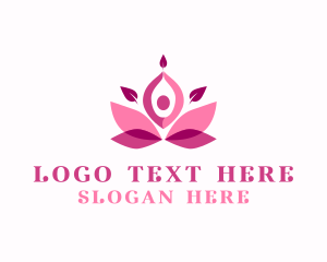 Organic - Human Lotus Yoga logo design