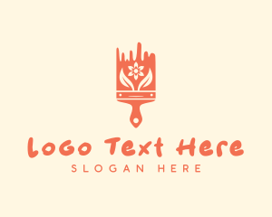 Eco Floral Paint Brush Logo