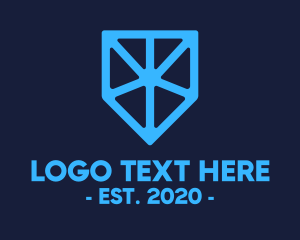 Protection - Blue Tech Shield logo design
