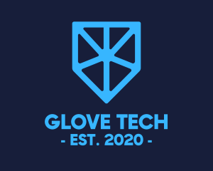 Blue Tech Shield logo design