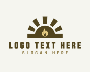 Flaming - Brick Fireplace Oven logo design