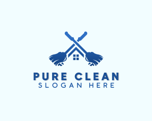 Housekeeper Cleaning Mop logo design