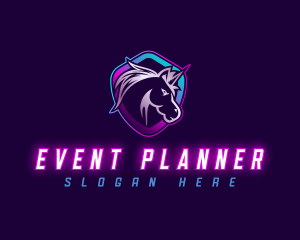 Pony - Unicorn Gaming Shield logo design