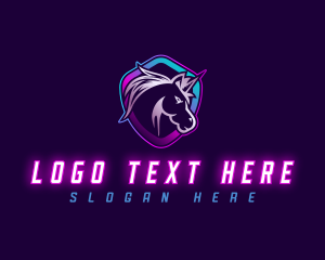 Stallion - Unicorn Gaming Shield logo design