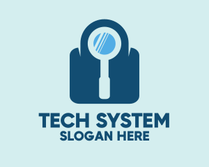System - Magnifying Glass Padlock logo design