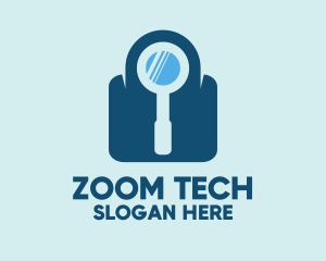 Zoom - Magnifying Glass Padlock logo design