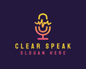 Speech - Microphone Broadcast Studio logo design
