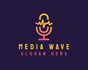 Broadcast - Microphone Broadcast Studio logo design