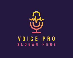 Announcer - Microphone Broadcast Studio logo design