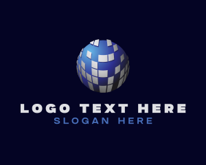 Vlogger - 3D Metallic Hologram Ball logo design