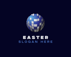 Ecommerce - 3D Metallic Hologram Ball logo design