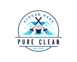 Cleaning Mop Bucket Maintenance logo design