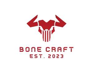 Skeleton - Bull Skeleton Halloween logo design