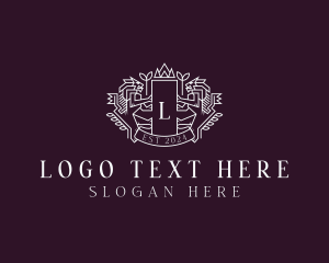 Upscale - Luxury Lion Heraldry logo design