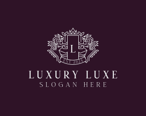 Luxury Lion Heraldry logo design