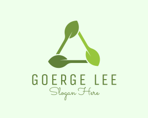Vegan - Organic Triangle Leaf logo design