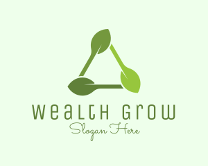 Organic Triangle Leaf  logo design