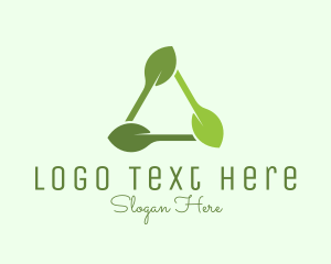 Grow - Organic Triangle Leaf logo design