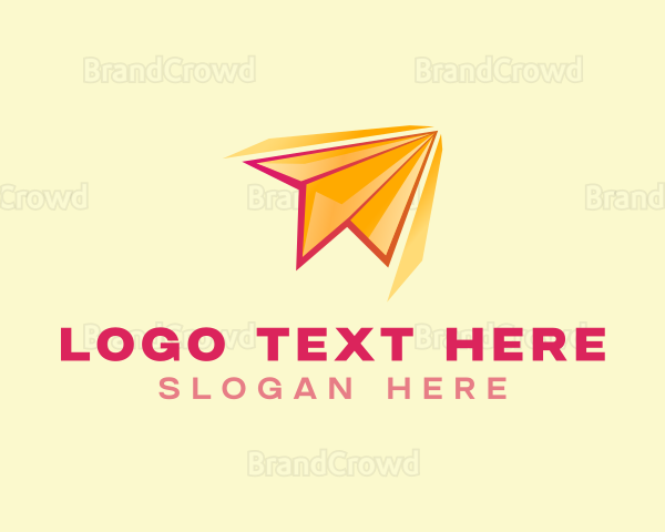 Paper Plane Transport Courier Logo