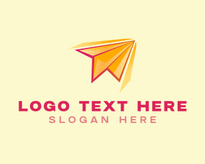 Fly - Paper Plane Transport Courier logo design
