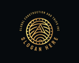 Agency - Golden Coin Letter A logo design