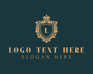 Wreath - Golden Shield Royalty logo design