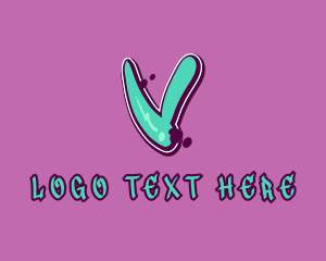 Hip Hop - Modern Graffiti Letter V logo design