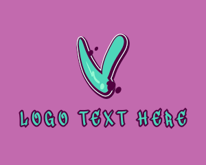 Vibrant - Modern Graffiti Letter V logo design