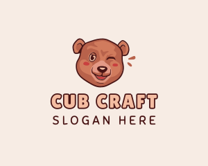 Cub - Brown Bear Wink logo design