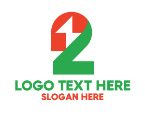 Number 2 - Geometric Number 2 logo design