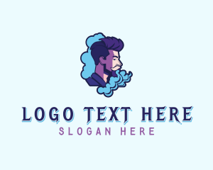 Mascot - Smoke Vaping Hipster Man logo design