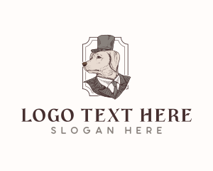 Dog Gentleman - Vintage Pet Dog logo design