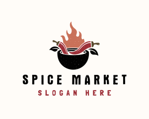 Flaming Spicy Bowl logo design