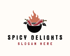 Flaming Spicy Bowl logo design