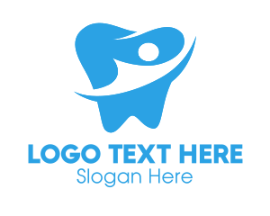 Dental Health - Blue Tooth Human logo design