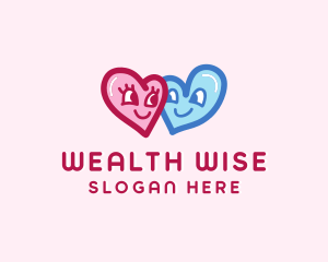 Wedding Anniversary - Heart Couple Lover logo design