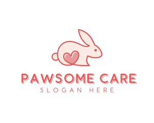 Rabbit Animal Pet Care logo design