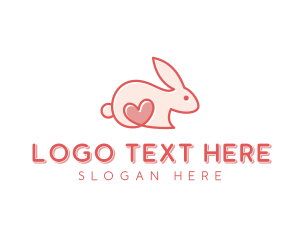 Heart - Rabbit Animal Pet Care logo design
