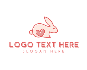 Rabbit Animal Pet Care Logo