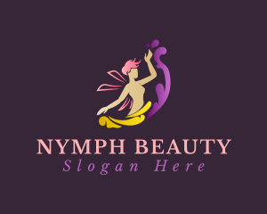 Nymph - Mythical Fairy Girl logo design