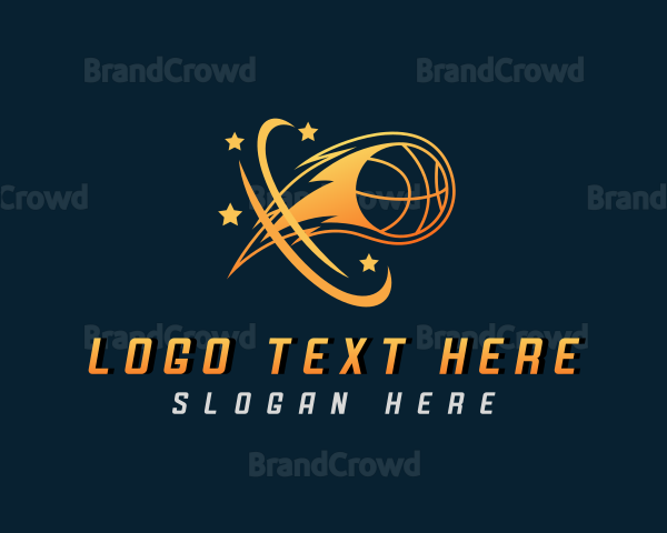 Sports Basketball Flame Logo